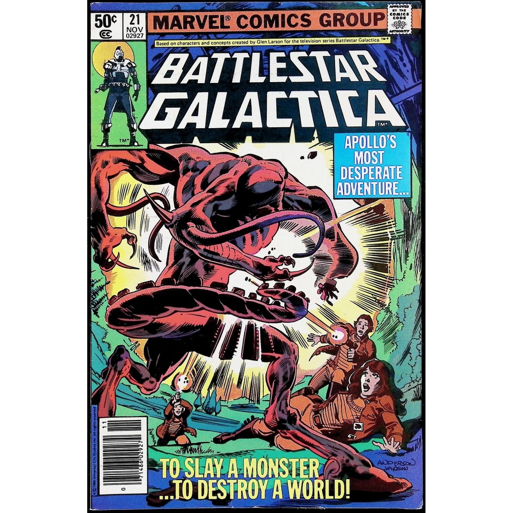 Battlestar Galactica #21 Newsstand Marvel Comic Book 1980 Apollo BSG Glen Larson